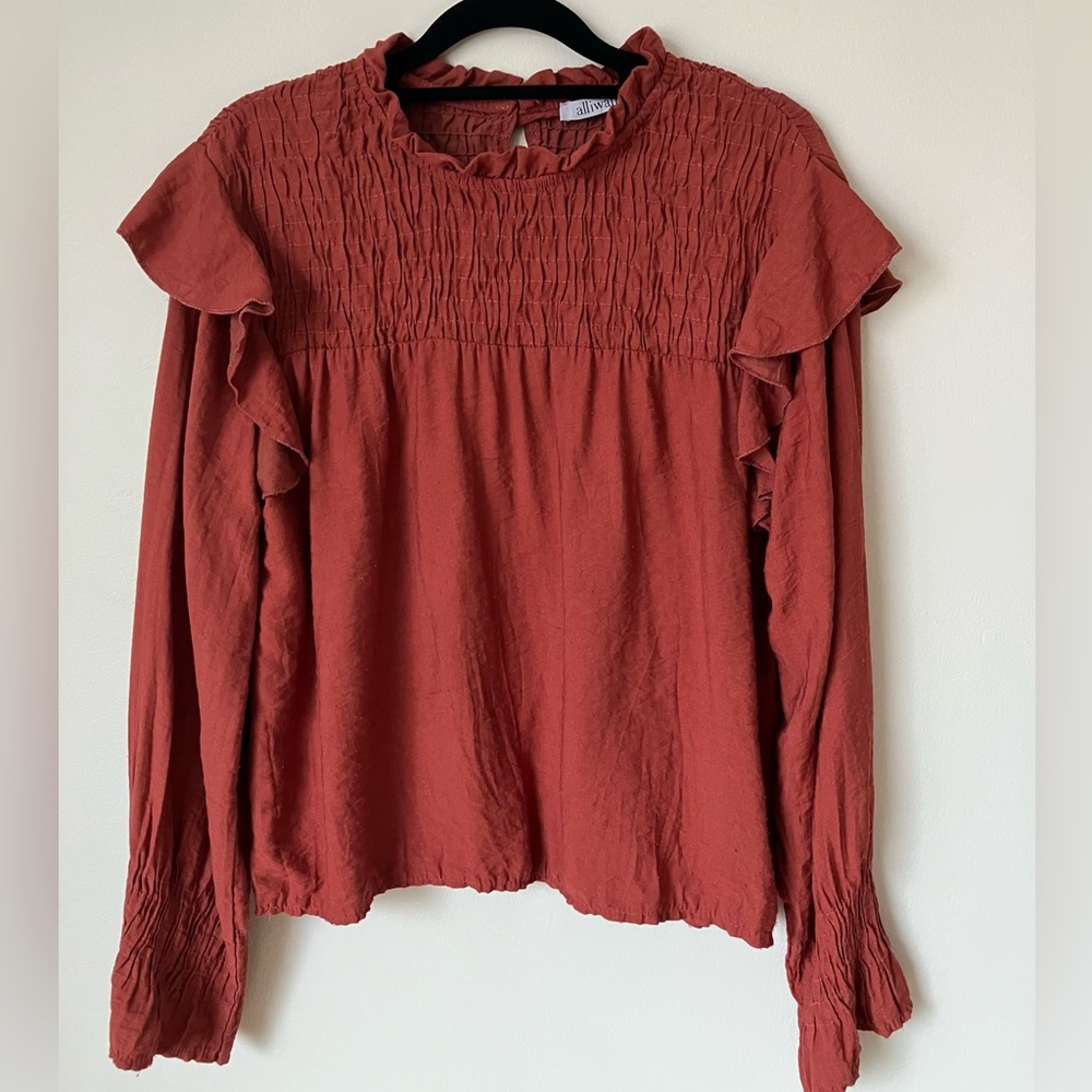 Rich Terracotta Peasant Blouse